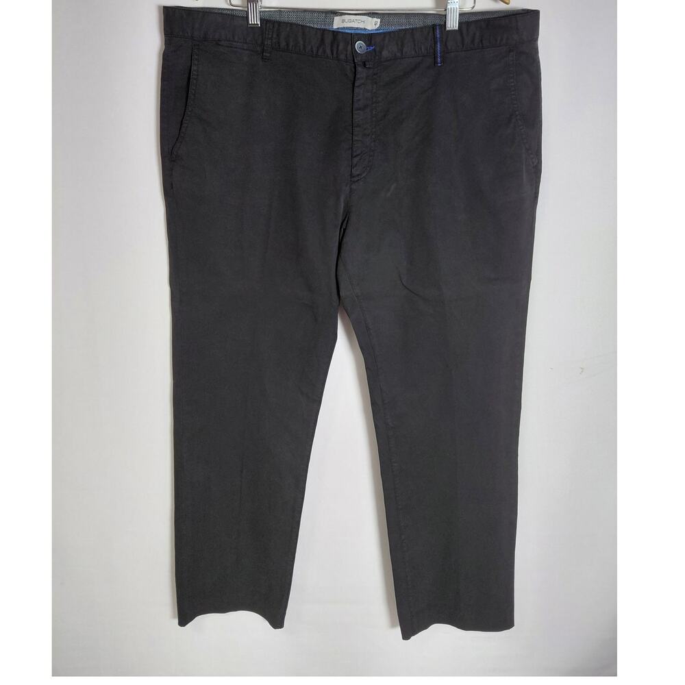 BUGATCHI BX5403P9 Cotton Blend Pants Black Solid Woven Men Size 40